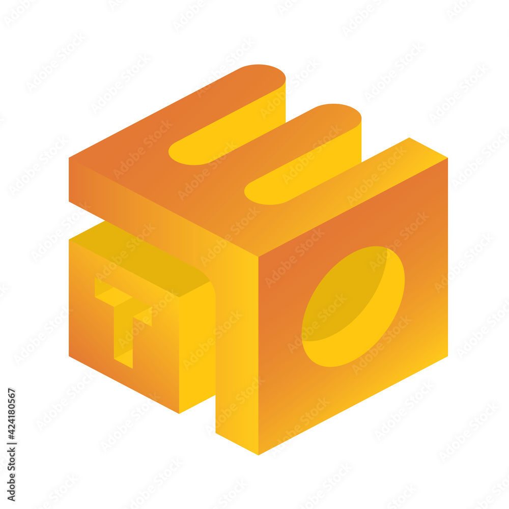 isometric cube logo design template set. isometric cube logo design template set.