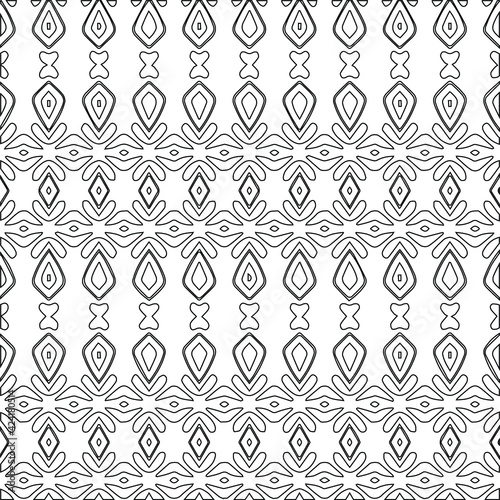 Geometric vector pattern with triangular elements. Seamless abstract ornament for wallpapers and backgrounds. Black and white colors.
