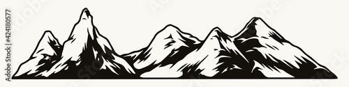 Vintage mountain range template