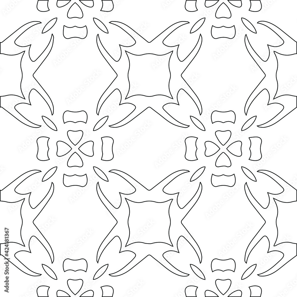 Geometric vector pattern with triangular elements. Seamless abstract ornament for wallpapers and backgrounds. Black and white colors.

