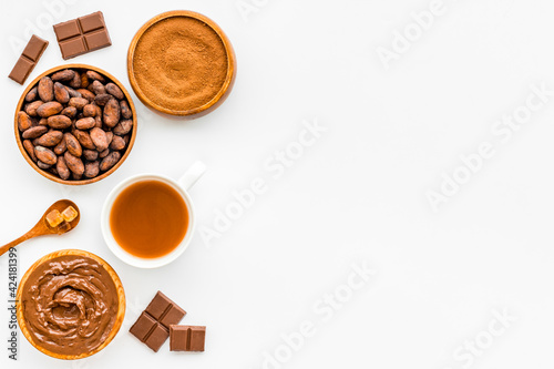Coffee and chocolate background with space for text