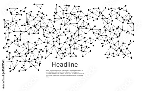 Geometric abstract background with connected dots and lines. Molecular structure and communication. Digital technology background and network connection Vector illustration EPS10 for business design