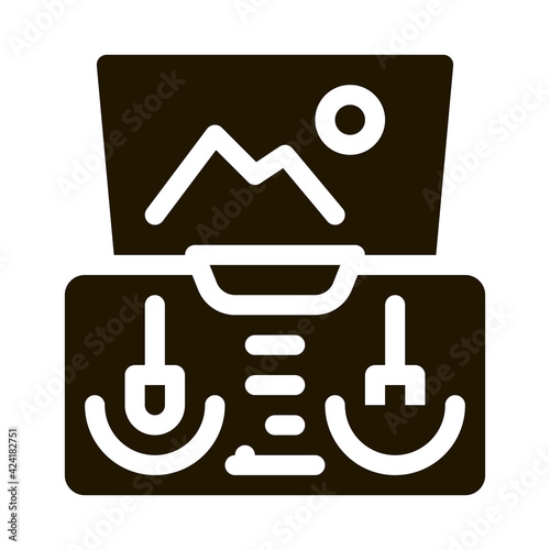 drone smartphone app remote controle glyph icon vector. drone smartphone app remote controle sign. isolated symbol illustration