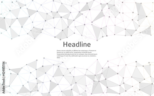 Geometric abstract background with connected dots and lines. Molecular structure and communication. Digital technology background and network connection Vector illustration EPS10 for business design