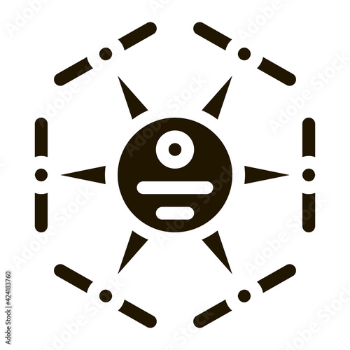 drone electronic air toy glyph icon vector. drone electronic air toy sign. isolated symbol illustration