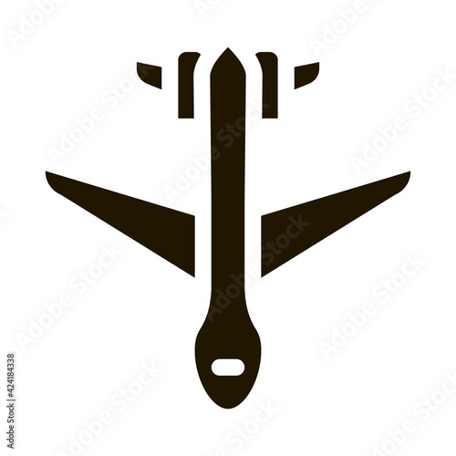 drone airplane glyph icon vector. drone airplane sign. isolated symbol illustration