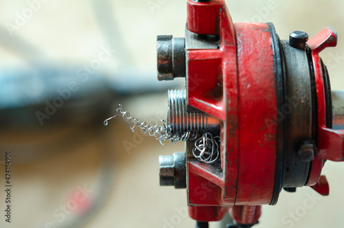 Photography Working IMC pipe threading hand tool was made a thread with the threaded hose co