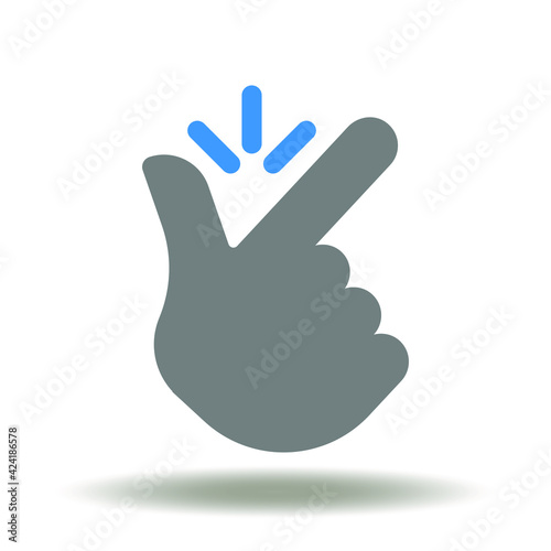 Finger snap vector icon. Snapping gesture illustration. Easy idea business symbol. Ok, success, win gesturing logo.