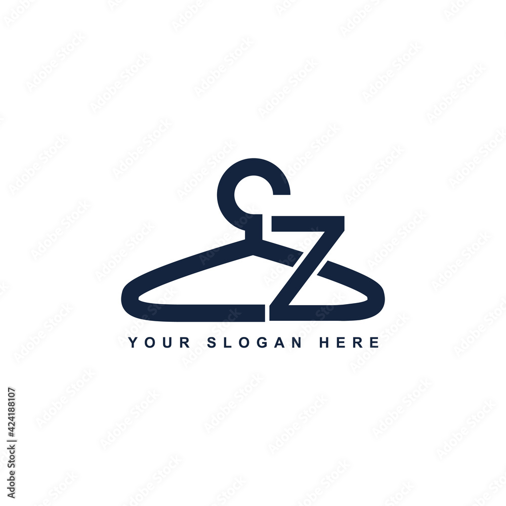 illustration of minimalist botique logo design . the elegant hanger silhouette icon illustration of minimalist botique logo design . the elegant hanger silhouette icon