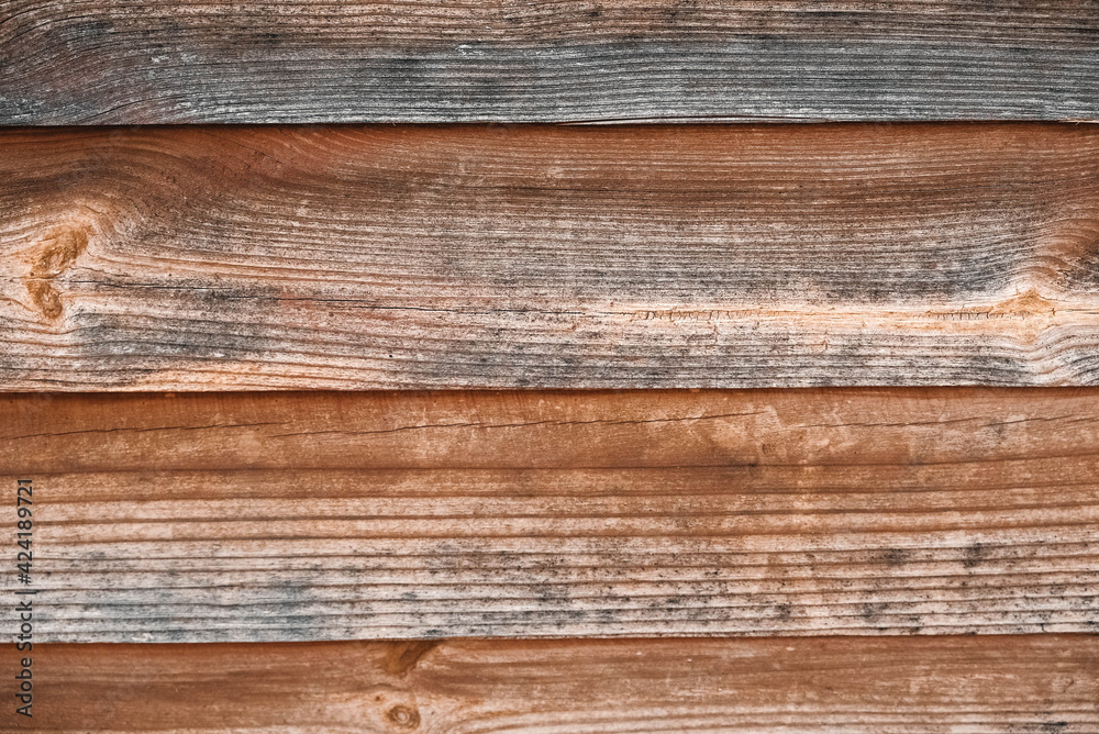 Fototapeta premium Old board surface as background texture. Copy, empty space for text