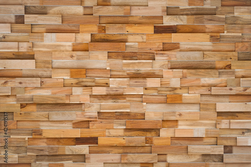 Sawn timbers wooden wall decoration background, natural surface