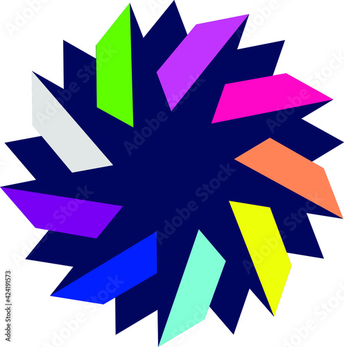 Logo or icon abstract for blockchain industry, 3d vector illustration