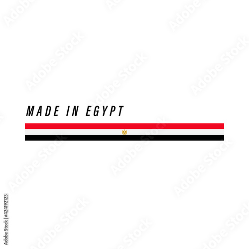 Made in Egypt, badge or label with flag isolated