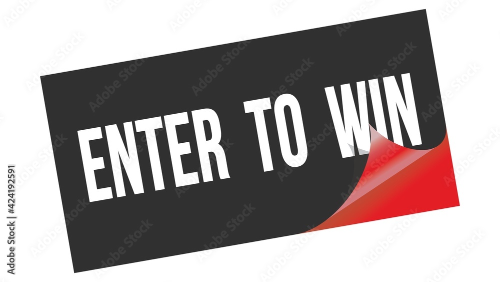 ENTER TO WIN text on black red sticker stamp. ENTER TO WIN text on black red sticker stamp.