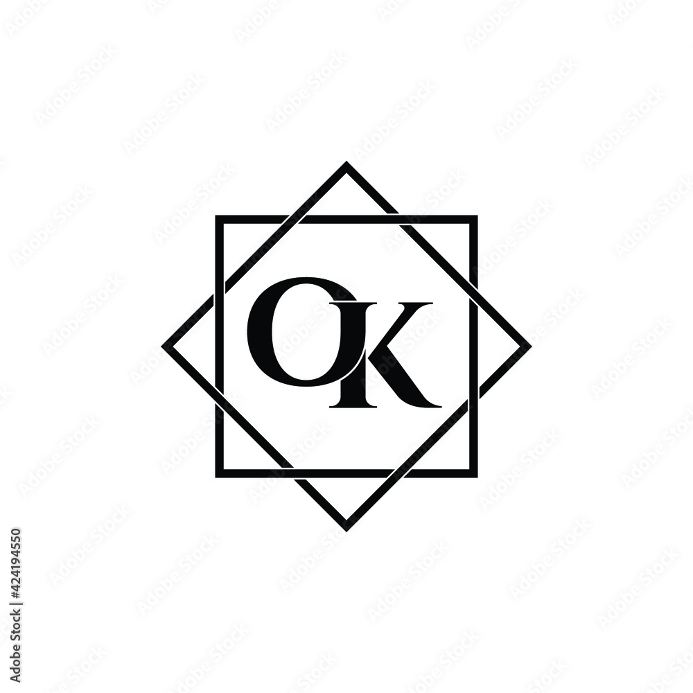 Letter OK luxury logo design vector Letter OK luxury logo design vector