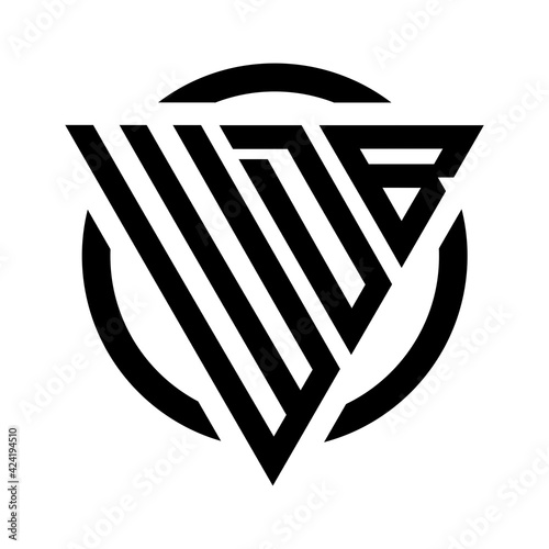Initial letter WDB triangle monogram cool simple modern logo concept 