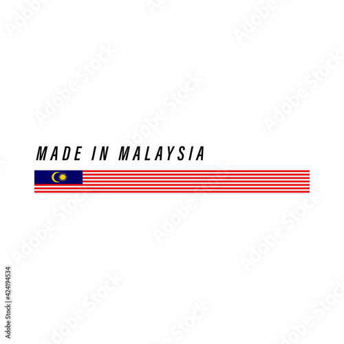 Made in Malaysia, badge or label with flag isolated