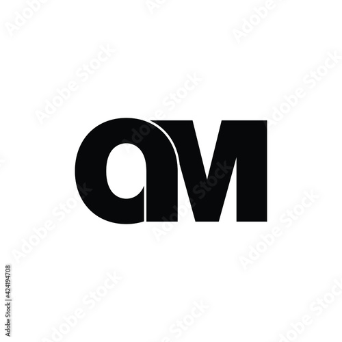 Letter OM simple logo design vector