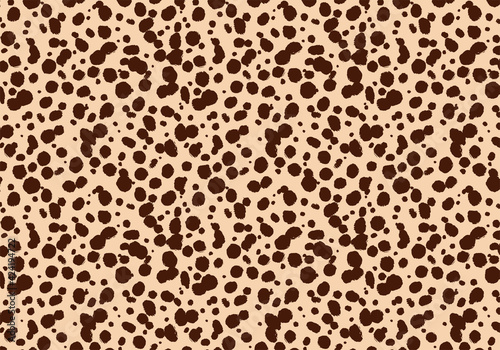 Vector cheetah skin pattern background. Abstract wild animal leopard spots, hand drawn natural brown texture for print design, cover, wallpaper
