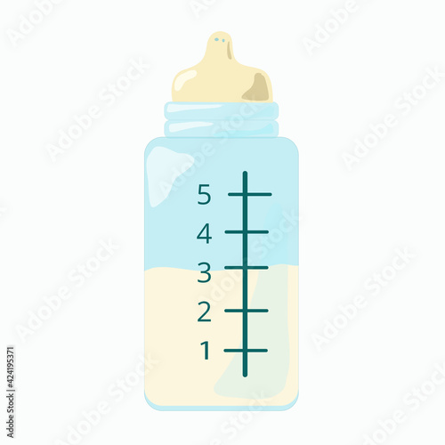 A bottle for milk or other beverages for an infant
