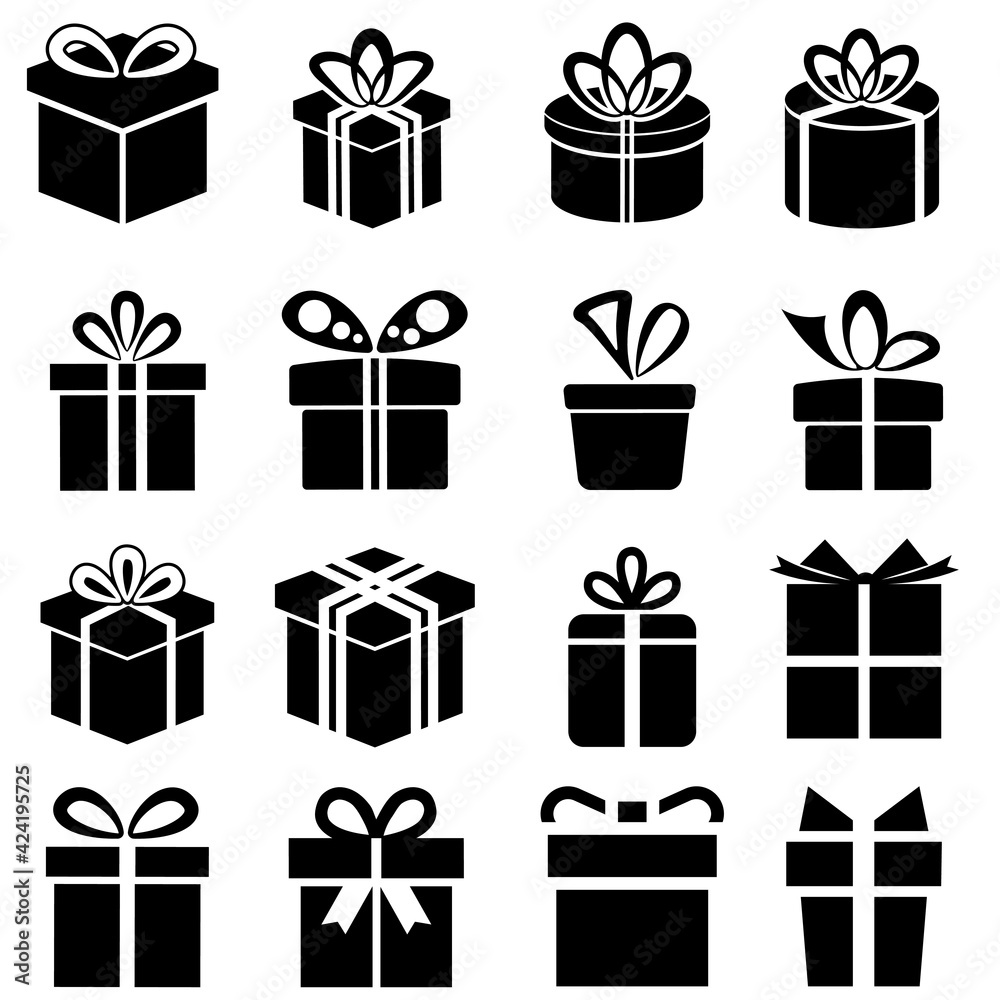 Gift icon vector set. present illustration sign collection. birthday symbol. sale logo. Gift icon vector set. present illustration sign collection. birthday symbol. sale logo.