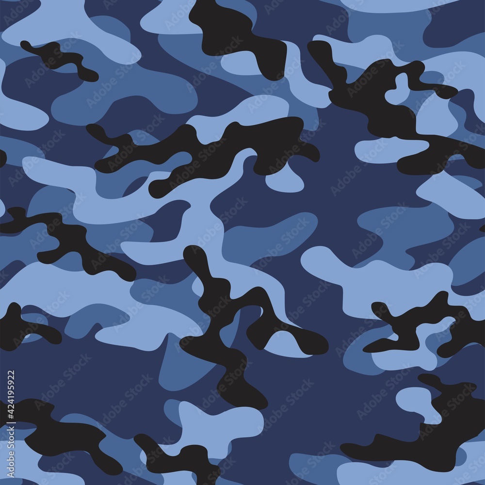 blue Camouflage military seamless vector pattern for clothing, fabric prints. modern. blue Camouflage military seamless vector pattern for clothing, fabric prints. modern.