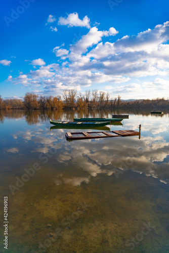 Sunken boats  the water at ...