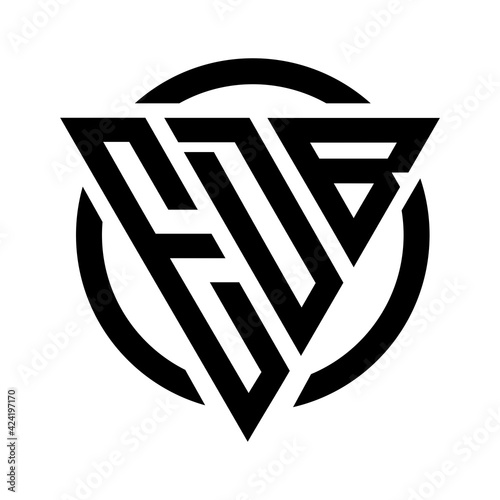 Initial letter EDB triangle monogram cool simple modern logo concept 