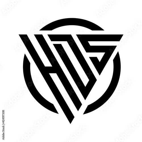 Initial letter HDS triangle monogram cool simple modern logo concept 