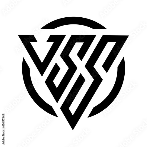 Initial letter VSS triangle monogram cool simple modern logo concept 