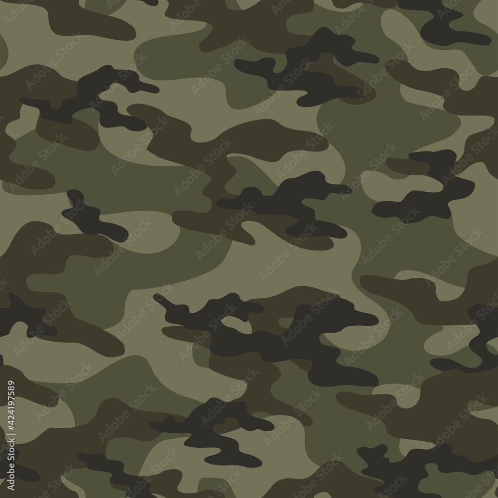 Fototapeta premium Abstract camouflage seamless pattern for textiles. Army background. Modern design.