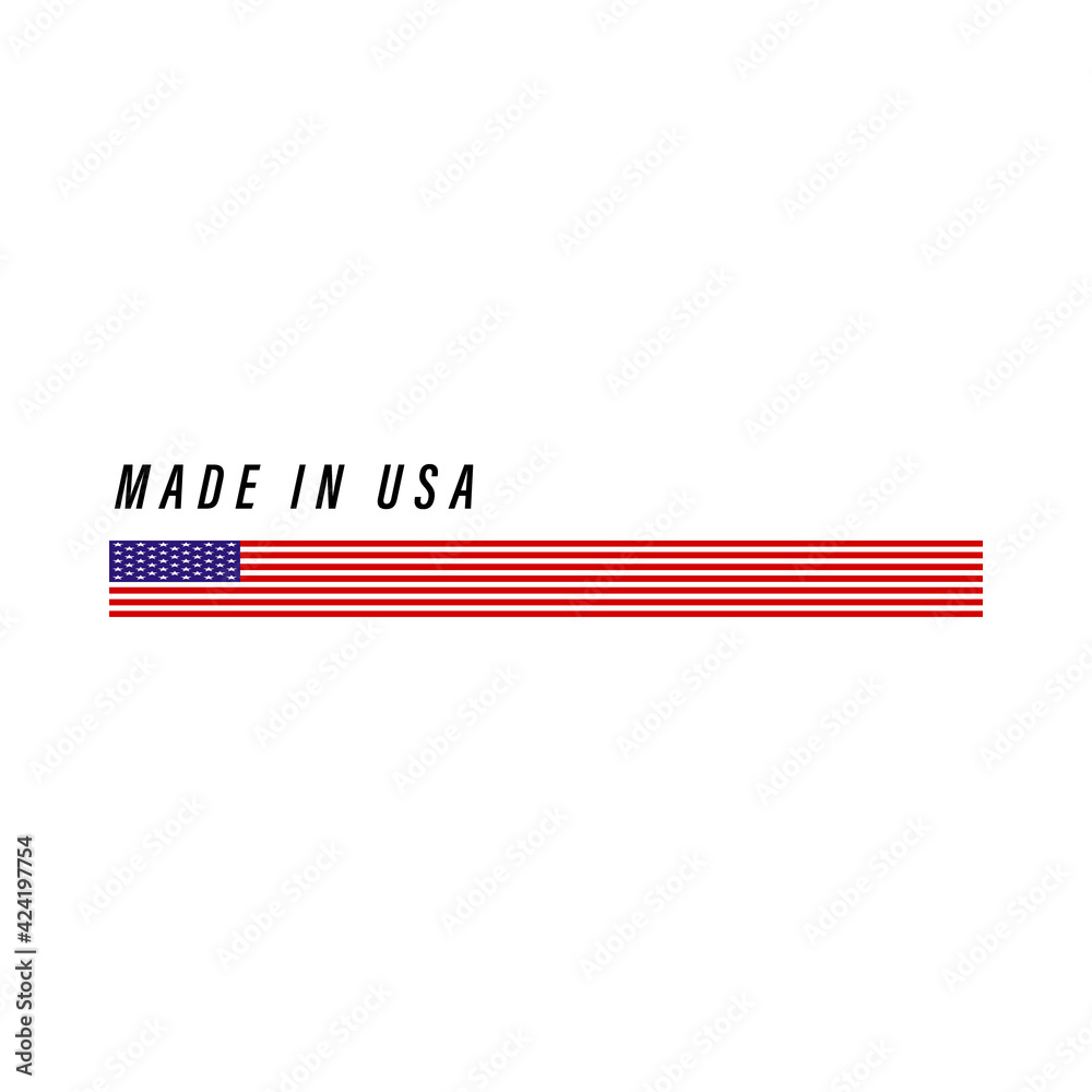 Obraz premium Made in USA, badge or label with flag isolated