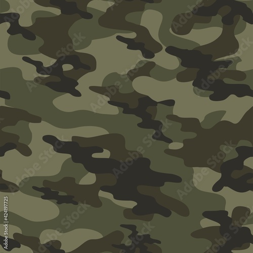 Abstract seamless camouflage pattern for printing clothes, fabrics. Army background. Vector design.