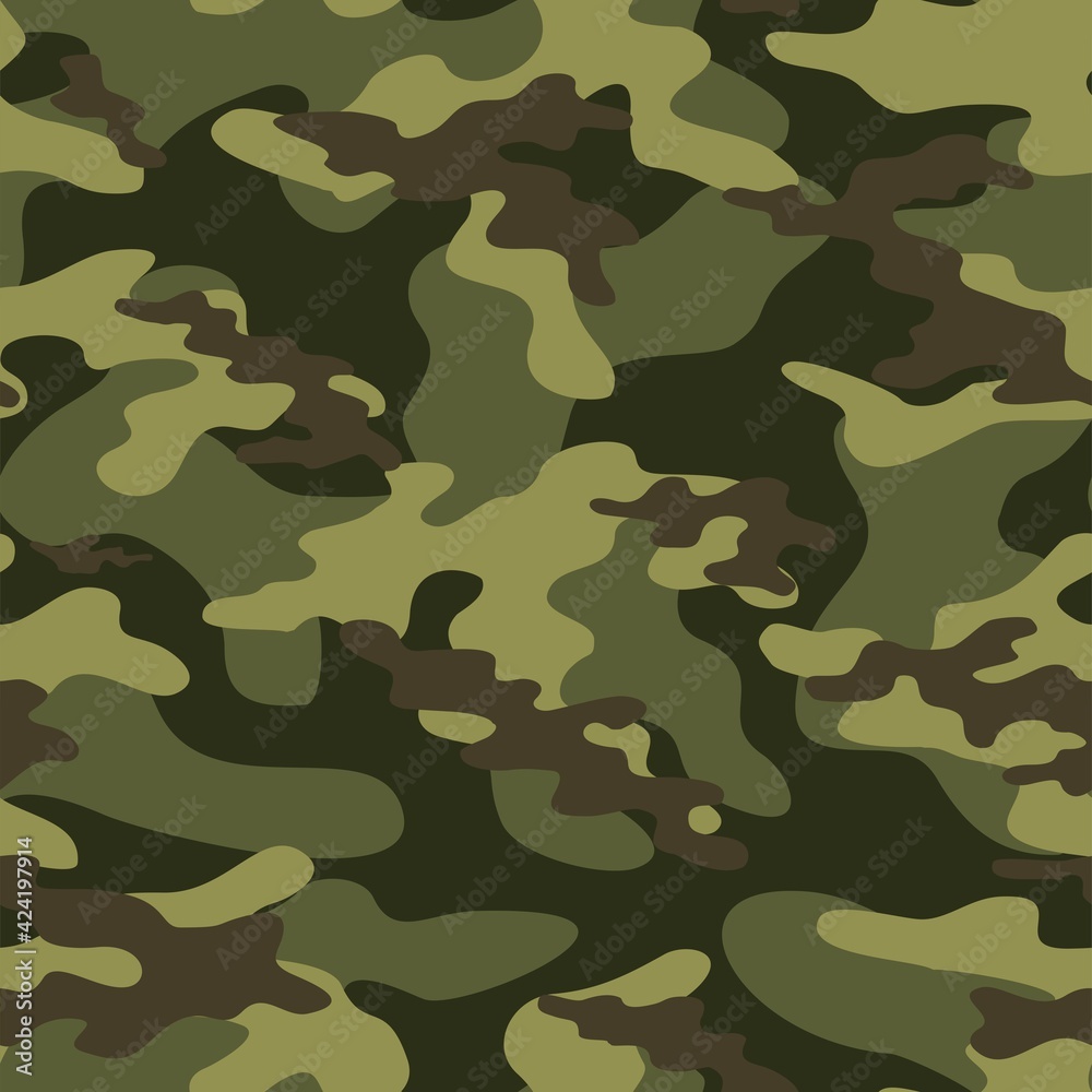 Camouflage green modern pattern seamless element for printing clothes, fabrics. Vector. Hunting and fishing. Camouflage green modern pattern seamless element for printing clothes, fabrics. Vector. Hunting and fishing.