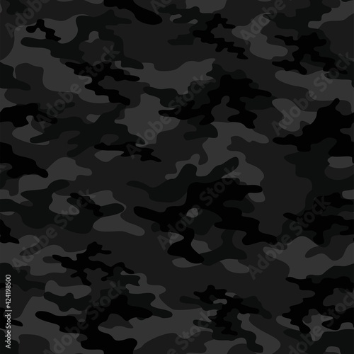 military dark camouflage. vector seamless print. army camouflage for clothing or printing