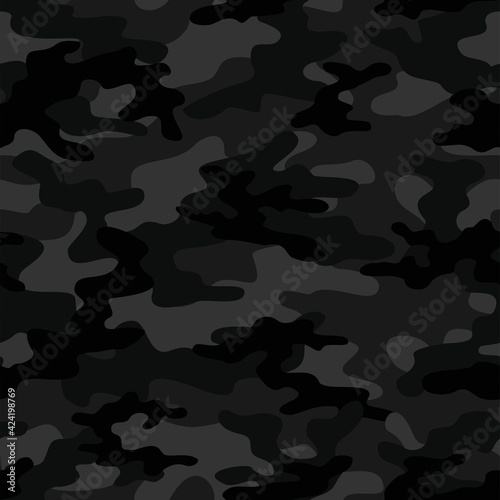 dark military camouflage. vector seamless print. army camouflage for clothing or printing