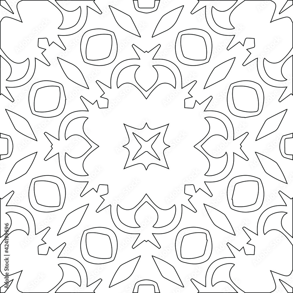 Geometric vector pattern with triangular elements. Seamless abstract ornament for wallpapers and backgrounds. Black and white colors.
Geometric vector pattern with triangular elements. Seamless abstract ornament for wallpapers and backgrounds. Black and white colors.