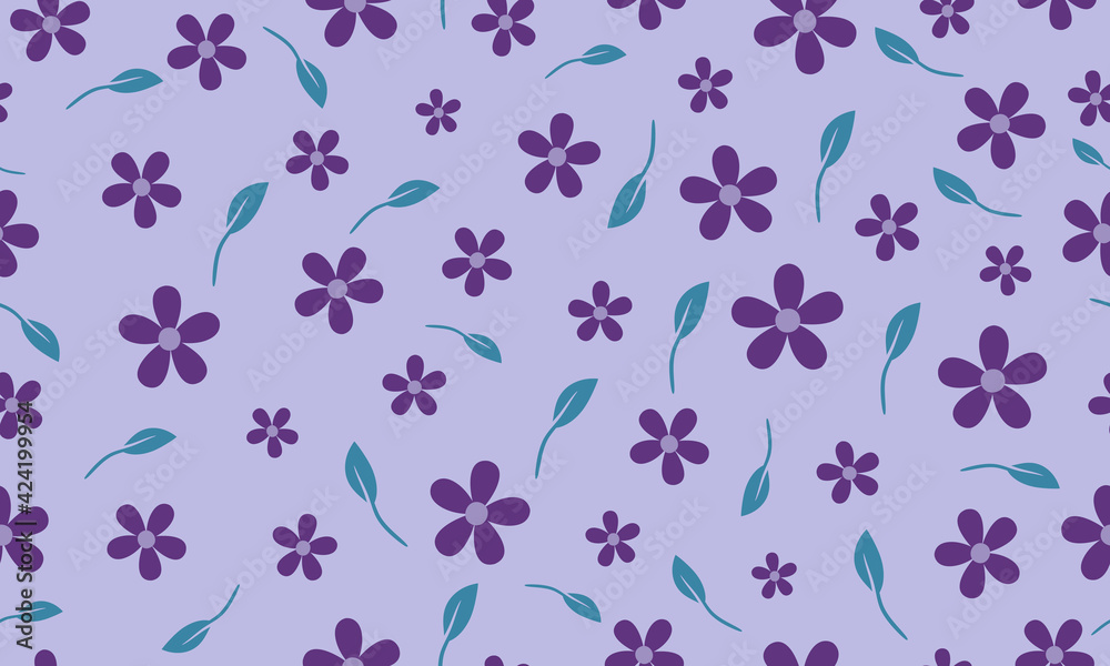 Floral seamless pattern on violet background. Floral seamless pattern on violet background.