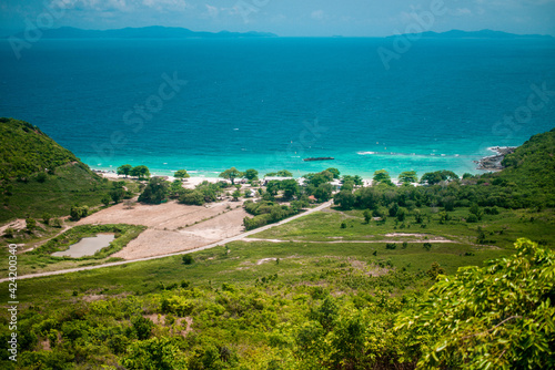 Photograph of Nuan Beach from Koh Larn Island Viewpoint, Pattaya, Thailand