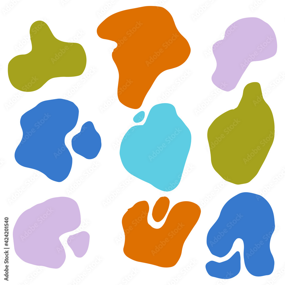 Set of splash icons isolated on white background. Uneven shapes. Cute smears, creative blots, spatters. Set of splash icons isolated on white background. Uneven shapes. Cute smears, creative blots, spatters.