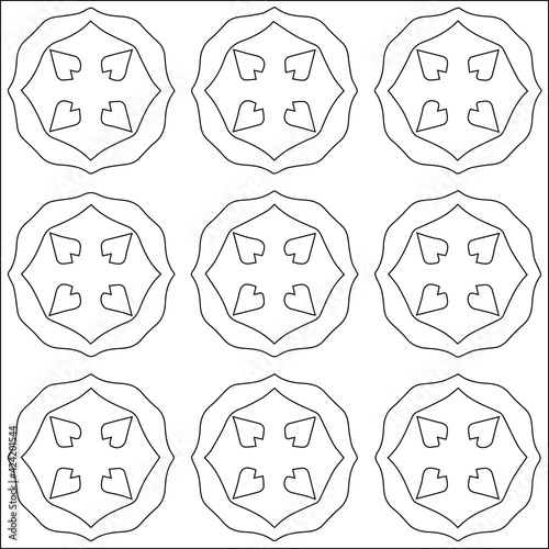 Geometric vector pattern with triangular elements. Seamless abstract ornament for wallpapers and backgrounds. Black and white colors.
