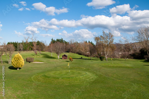 Wideshot of a Golf Course at Summer.