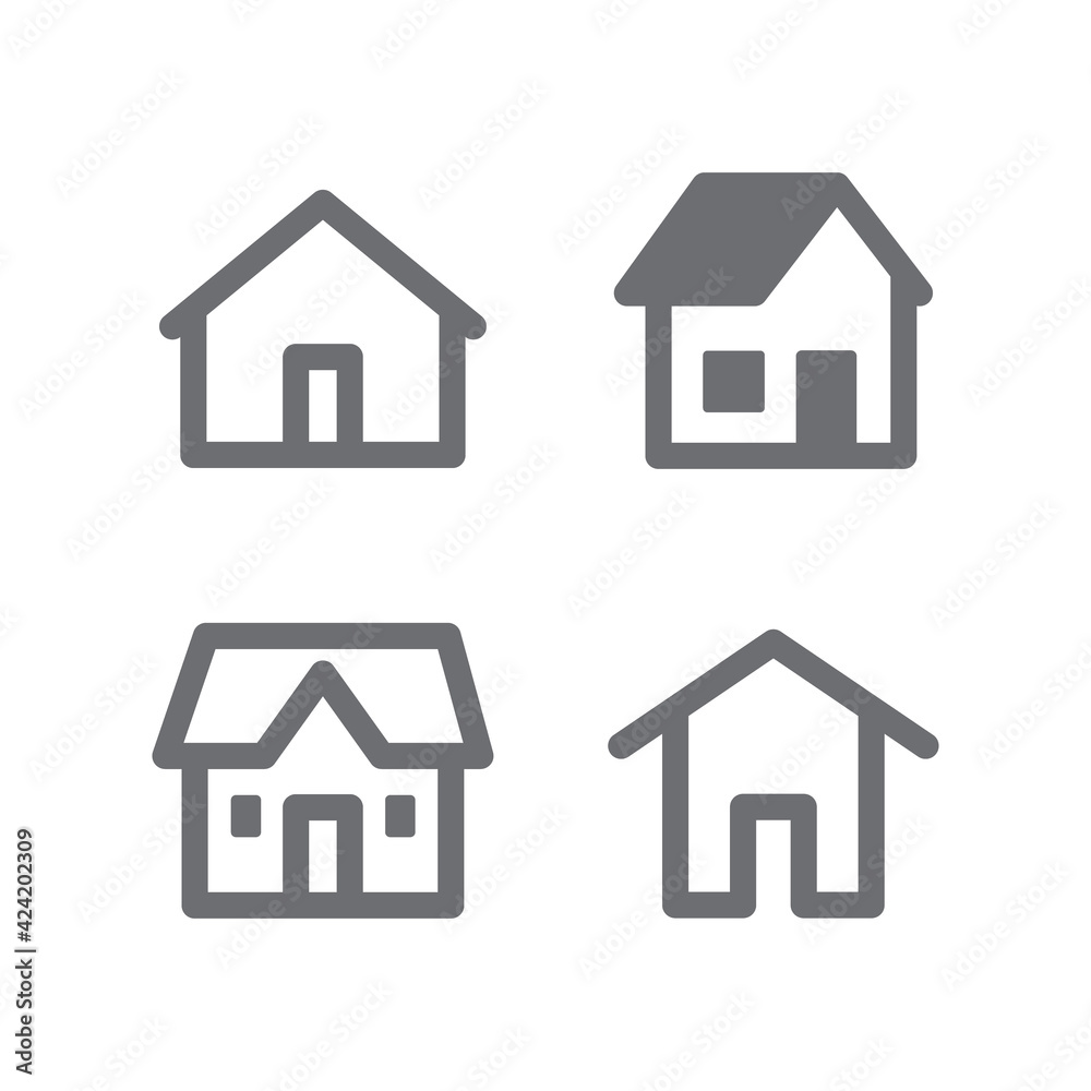 House vector icon set. Home simple linear symbols. House vector icon set. Home simple linear symbols.