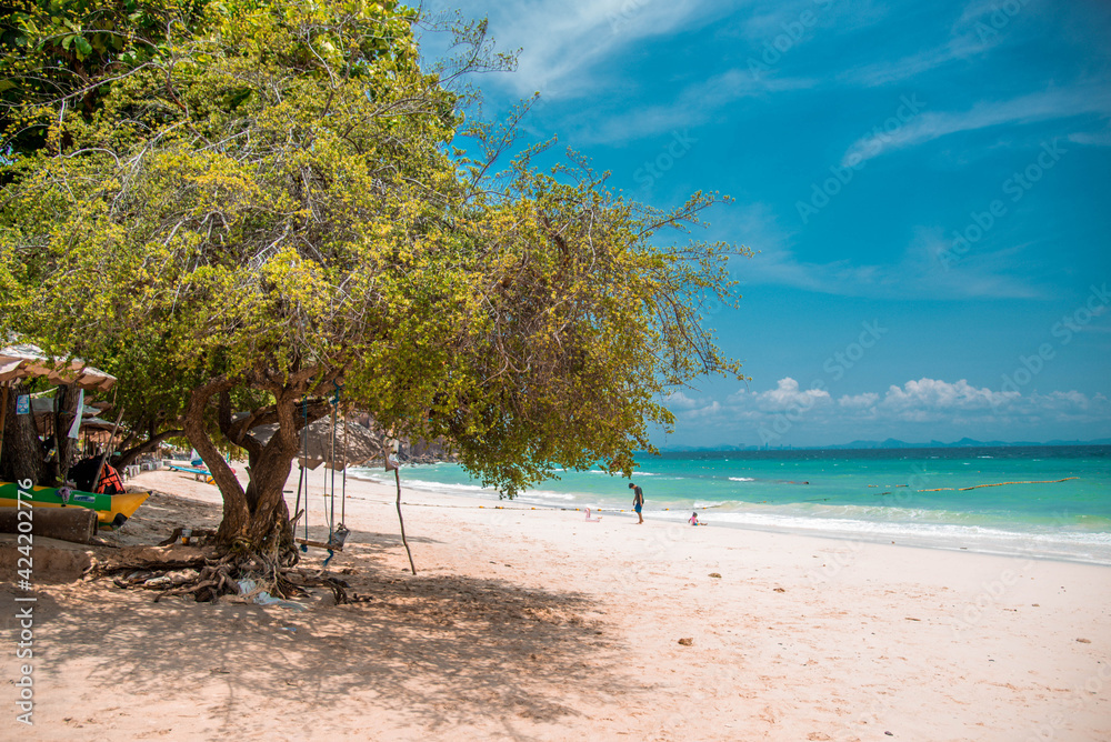 Nual Beach on Koh Larn Island, Pattaya, Thailand, March 30, 2021.