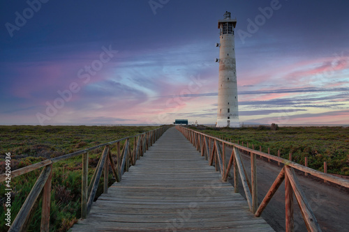 Morro Jable lighthouse in Fuerteventura, Canary islands, 