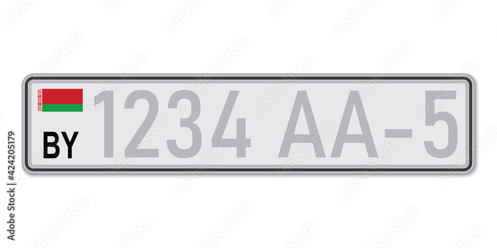 Car number plate. Vehicle registration license of Belarus Car number plate. Vehicle registration license of Belarus