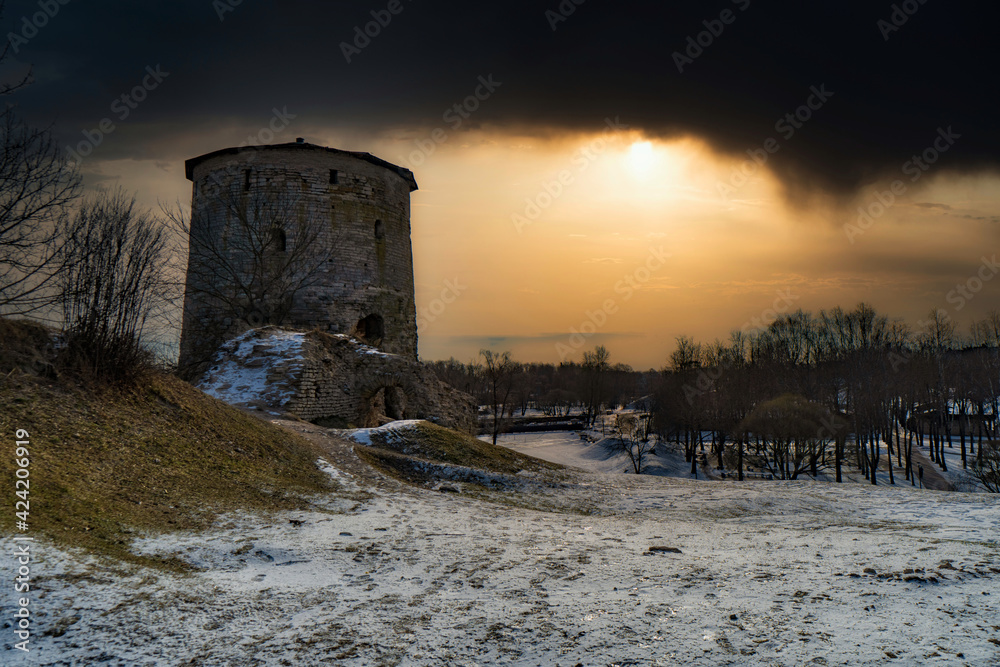 winter landscape with castle