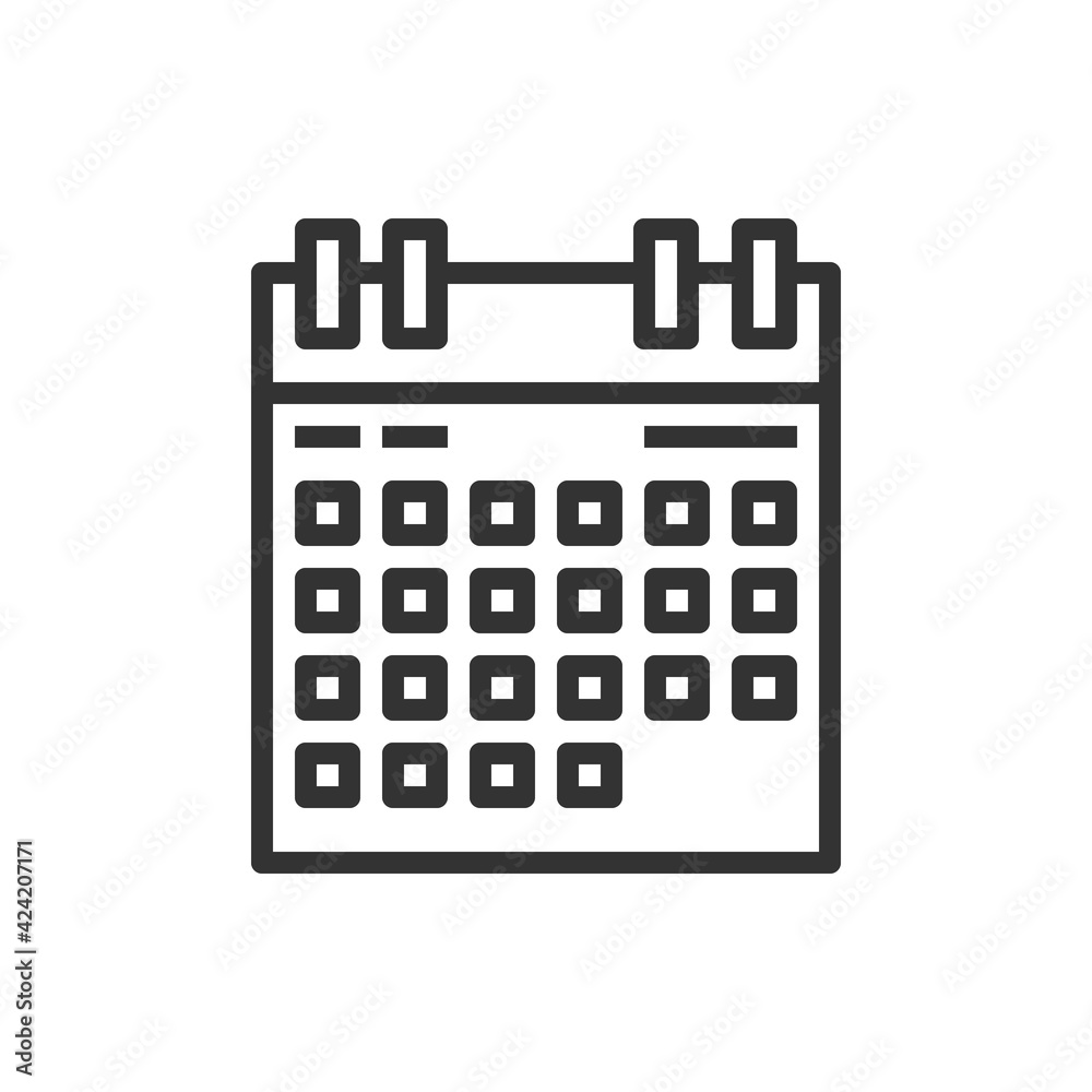 Schedule Line Icon Vector Illustration