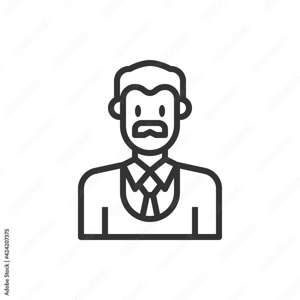 Headmaster Line Icon Vector Illustration Headmaster Line Icon Vector Illustration