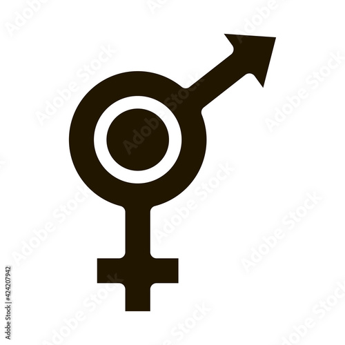 bisexual sign glyph icon vector. bisexual sign sign. isolated symbol illustration